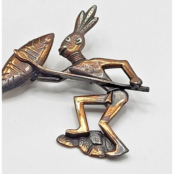 Artisan Novelty Copper Brooch Pin 3in - Picture 1 of 3